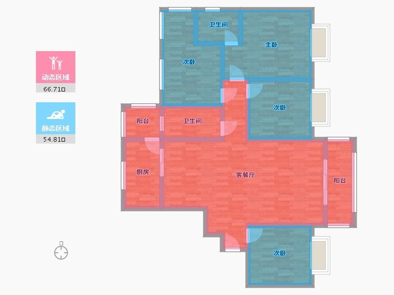 河南省-新乡市-兴建雅苑-106.38-户型库-动静分区