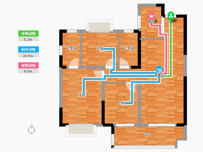 安徽省-阜阳市-融创城-85.98-户型库-动静线