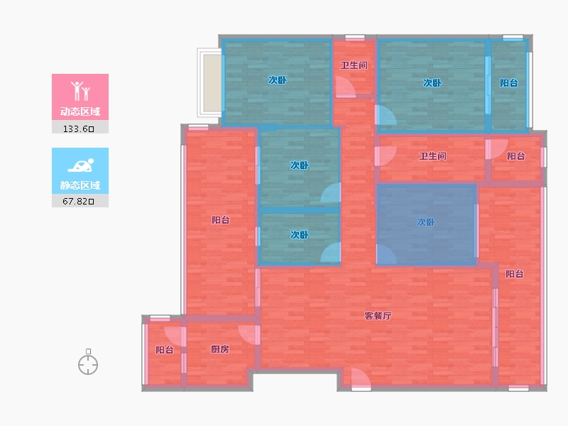 湖北省-随州市-云海天地-169.61-户型库-动静分区