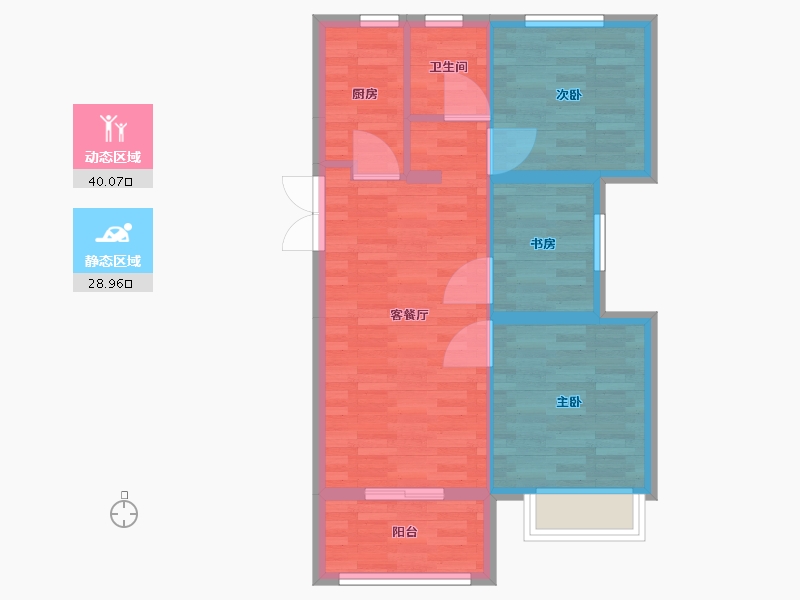 山东省-泰安市-泰安五矿・万境水岸-61.80-户型库-动静分区