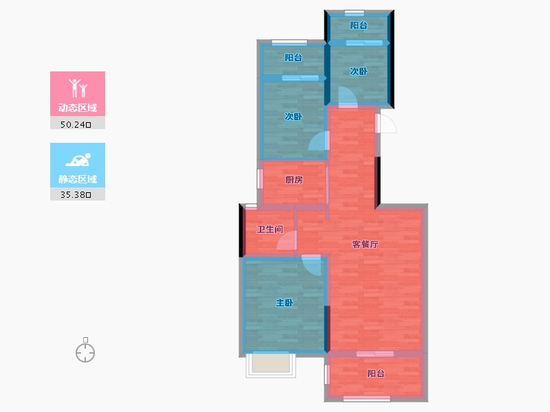 河南省-郑州市-正商生态城-75.56-户型库-动静分区