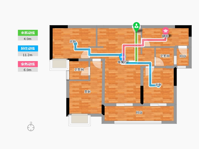 四川省-德阳市-剑桥郡-80.93-户型库-动静线