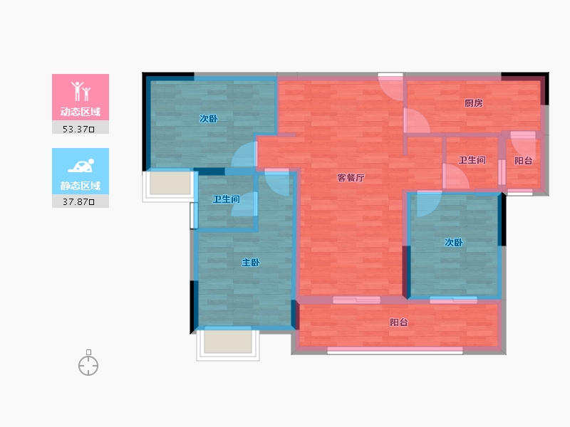 四川省-德阳市-剑桥郡-80.93-户型库-动静分区