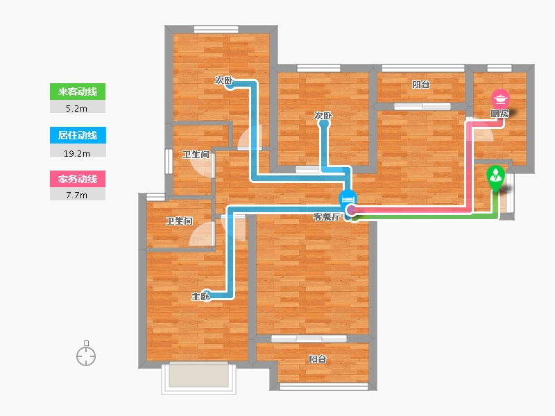 陕西省-西安市-德杰状元府邸-84.89-户型库-动静线