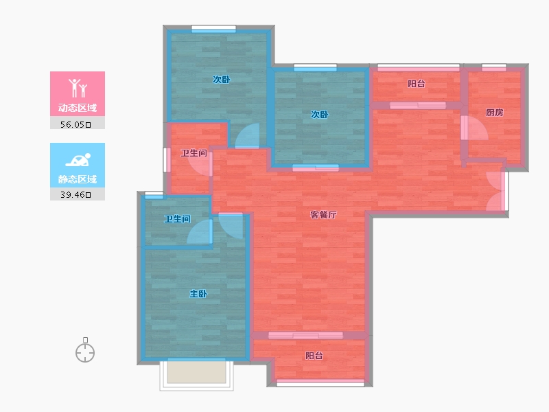 陕西省-西安市-德杰状元府邸-84.89-户型库-动静分区