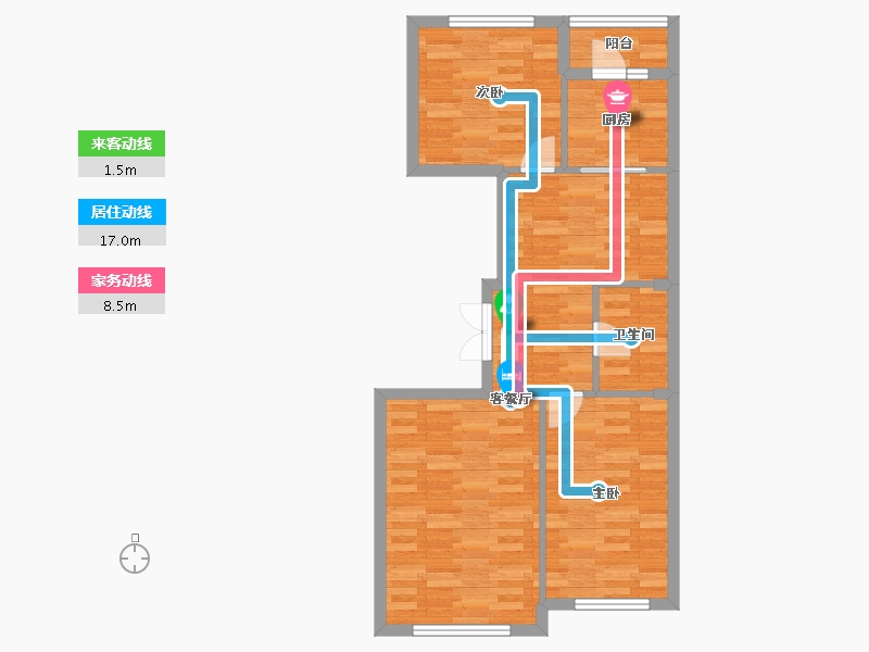 吉林省-四平市-南苑绿州-68.01-户型库-动静线