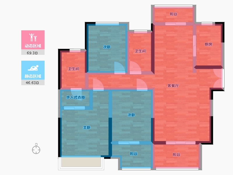 河南省-驻马店市-建业·春天里-102.00-户型库-动静分区