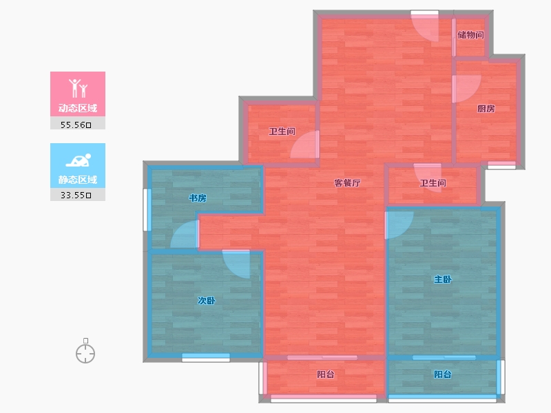 北京-北京市-华腾园-80.87-户型库-动静分区