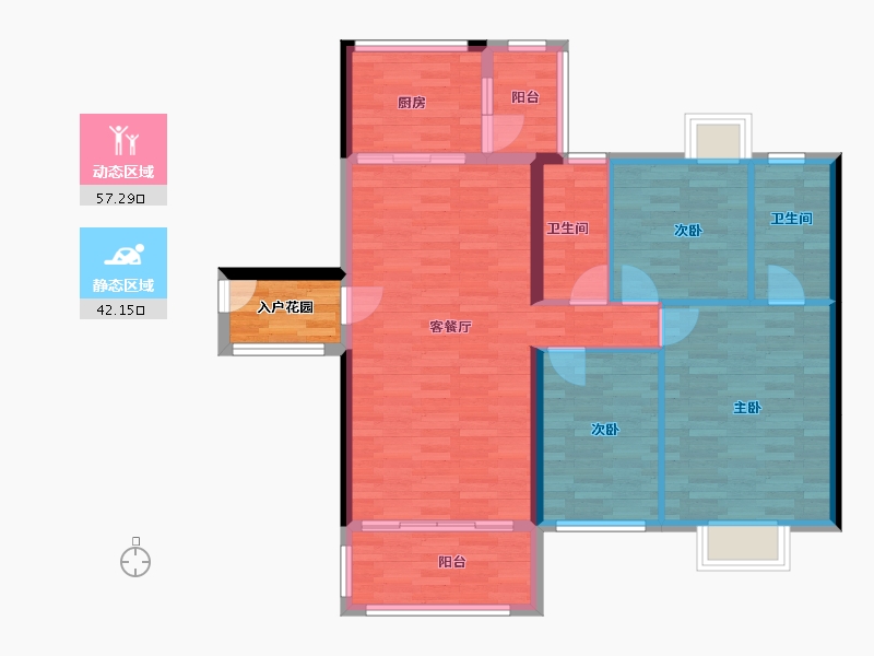 广东省-肇庆市-世纪绿洲-93.35-户型库-动静分区