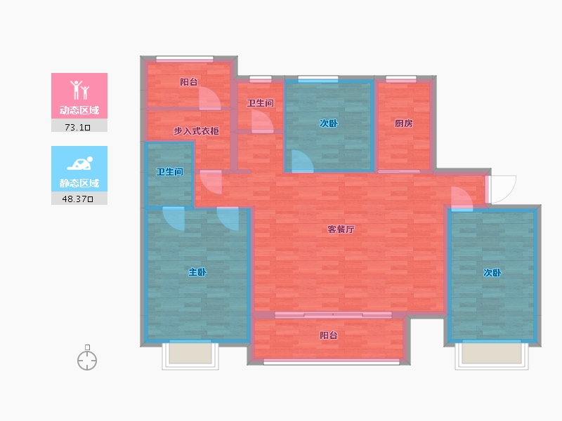 江苏省-盐城市-中南世纪城-109.76-户型库-动静分区