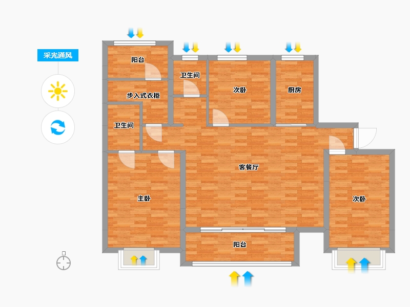 江苏省-盐城市-中南世纪城-109.76-户型库-采光通风