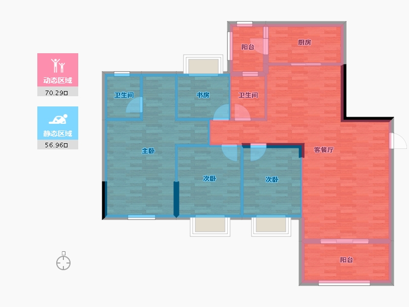 广西壮族自治区-来宾市-钱江美域-115.48-户型库-动静分区