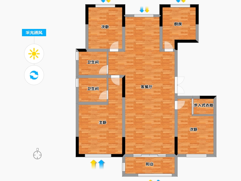 江苏省-徐州市-港利上城国际-131.33-户型库-采光通风