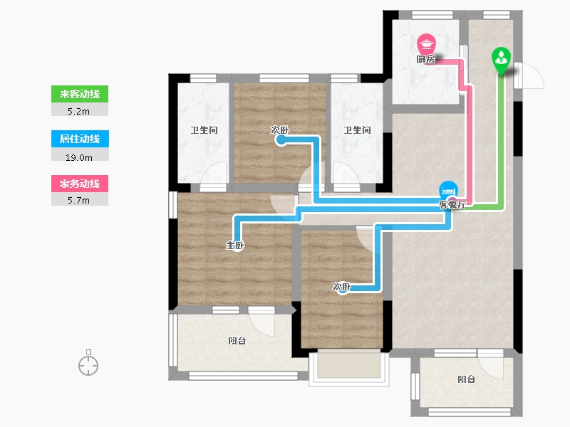 山东省-青岛市-卓越蔚蓝群岛-80.00-户型库-动静线