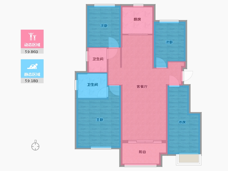 安徽省-合肥市-信地・华地城-107.01-户型库-动静分区