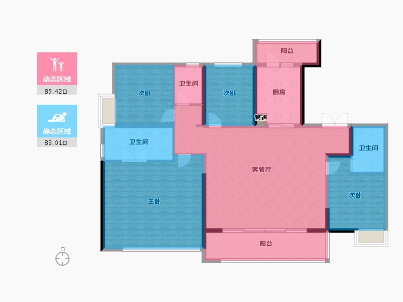 云南省-昆明市-融创文旅城-153.35-户型库-动静分区