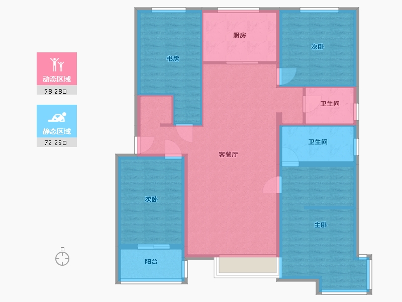 陕西省-宝鸡市-翡翠东城-117.64-户型库-动静分区