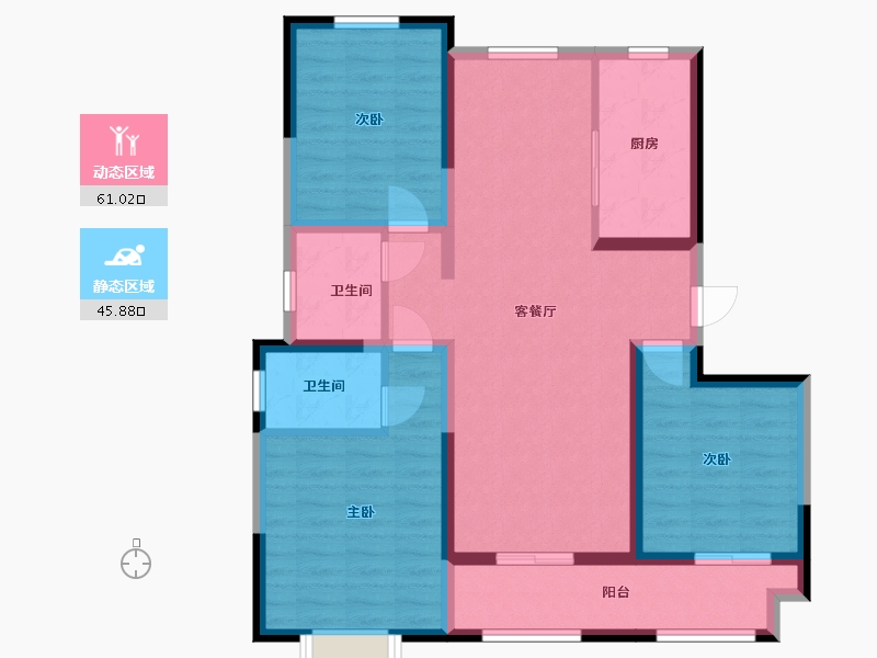 陕西省-渭南市-合阳*公园壹号-95.12-户型库-动静分区