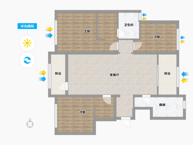 天津-天津市-融创融园-105.99-户型库-采光通风