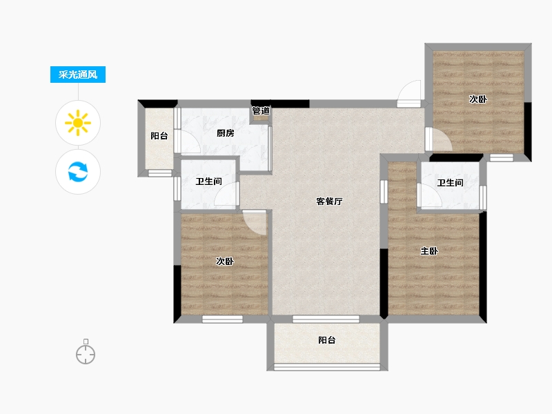 湖南省-长沙市-润和国际广场-81.51-户型库-采光通风