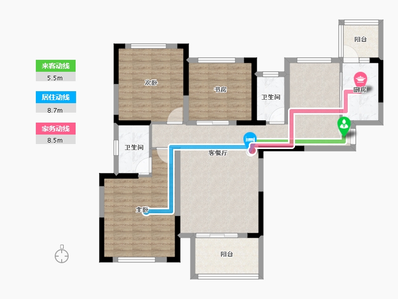 湖南省-长沙市-财富新城-98.20-户型库-动静线