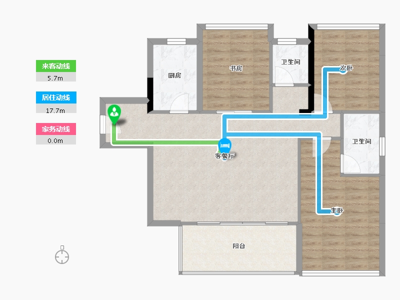 海南省-三亚市-北京城建海云府A2-91.76-户型库-动静线