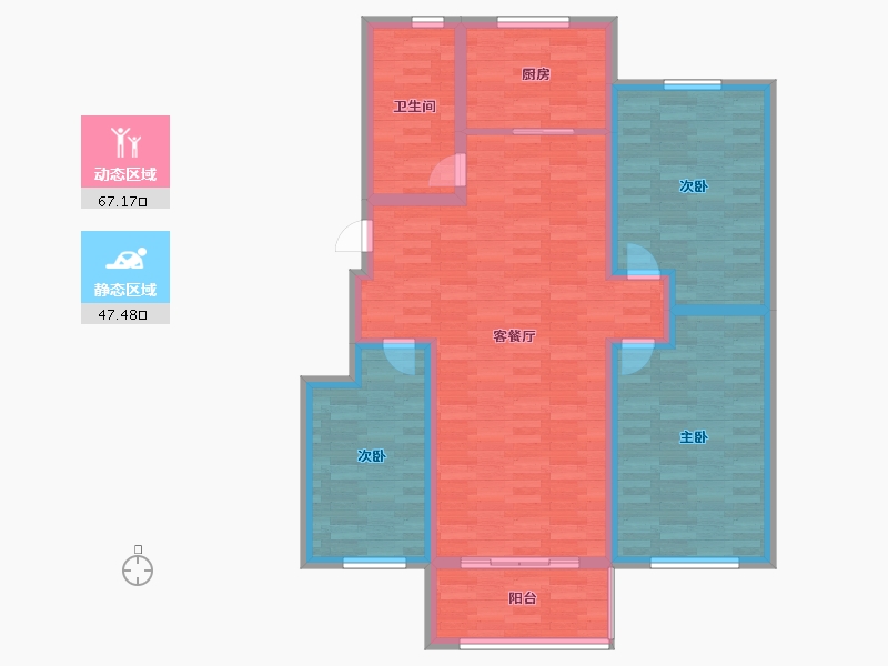 山东省-淄博市-淄博碧桂园-103.00-户型库-动静分区