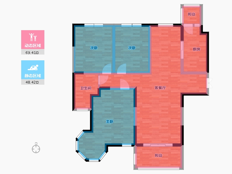 河南省-信阳市-状元学府-104.70-户型库-动静分区