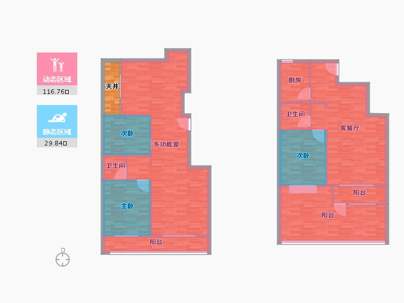 河北省-廊坊市-燕郊九里香堤-137.10-户型库-动静分区