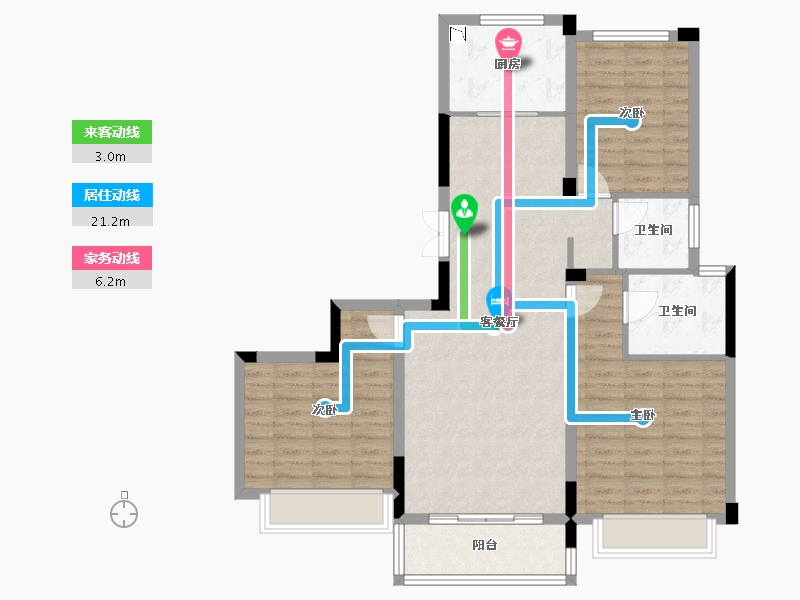 浙江省-金华市-保集江湾壹号-94.90-户型库-动静线