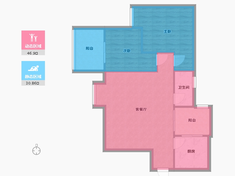 四川省-成都市-东立国际花城-70.71-户型库-动静分区