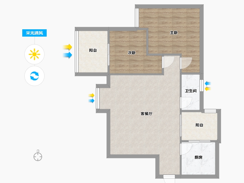 四川省-成都市-东立国际花城-70.71-户型库-采光通风