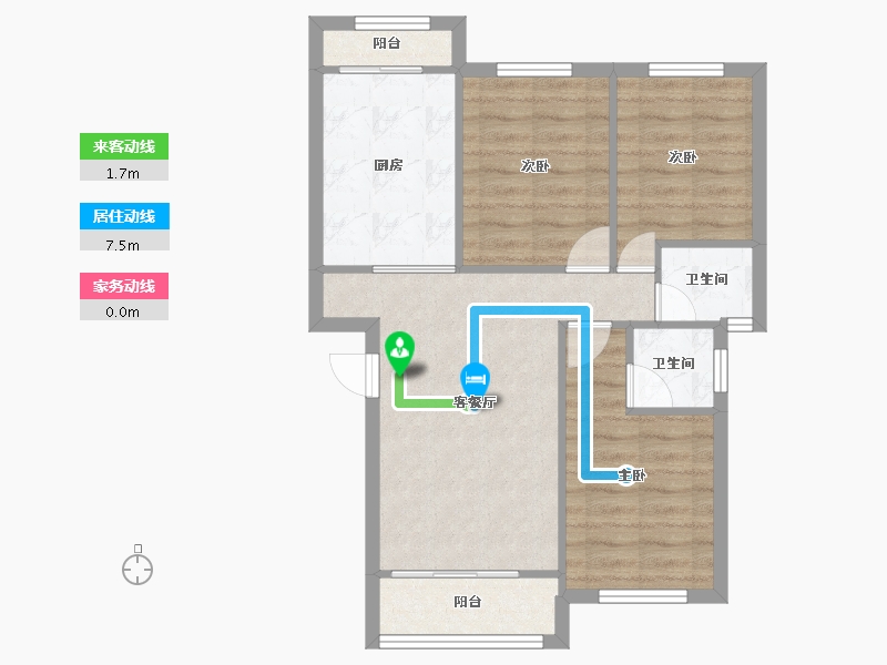 湖北省-襄阳市-正洪春天-65.99-户型库-动静线