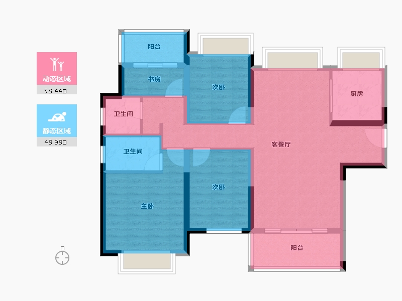 江西省-赣州市-正源时代-95.97-户型库-动静分区