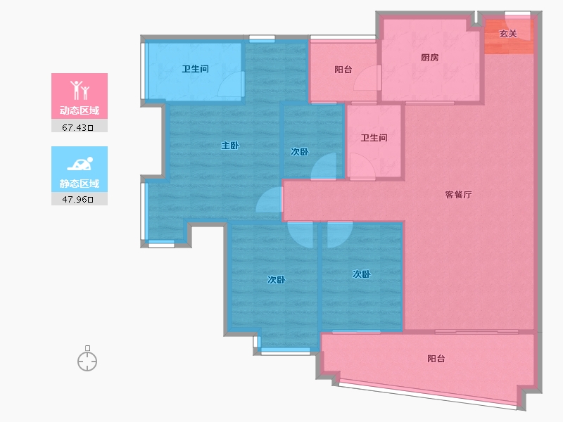 广东省-广州市-黄埔区保利林语山庄-105.38-户型库-动静分区