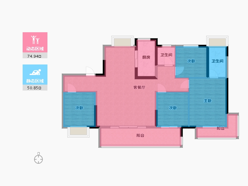 江苏省-泰州市-翰林府-113.00-户型库-动静分区