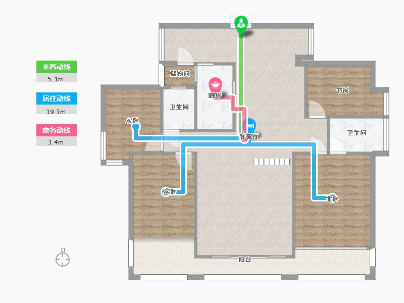 广东省-深圳市-徽王府-124.75-户型库-动静线