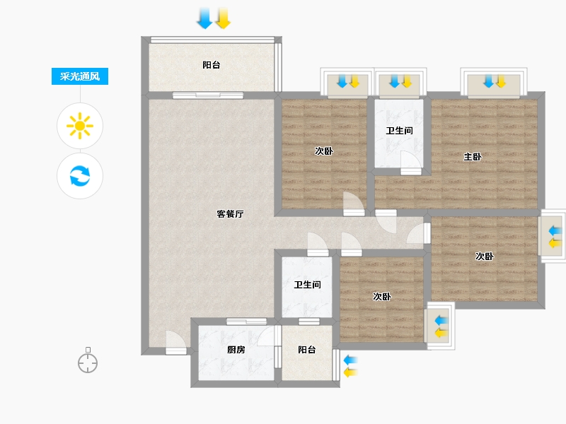 贵州省-毕节市-南山俪景-115.00-户型库-采光通风