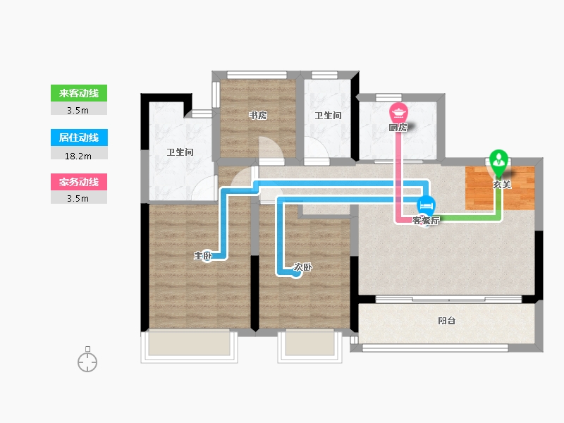 浙江省-宁波市-荣安劝学里-77.90-户型库-动静线