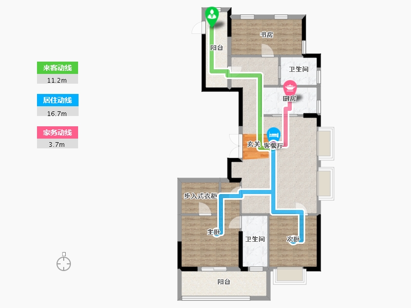 浙江省-宁波市-青樾府-105.00-户型库-动静线