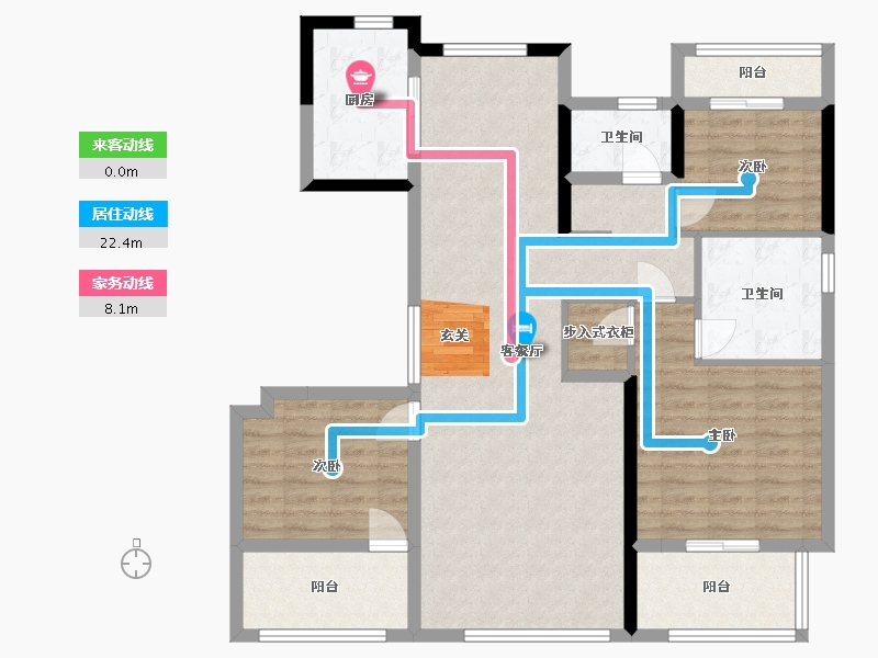 浙江省-宁波市-美的・美颐园-108.01-户型库-动静线