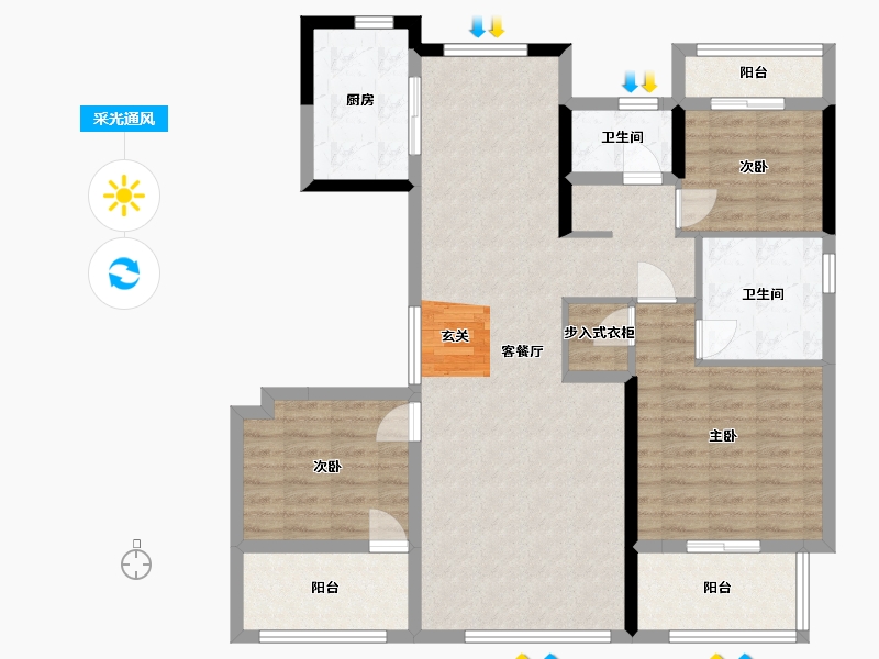 浙江省-宁波市-美的・美颐园-108.01-户型库-采光通风