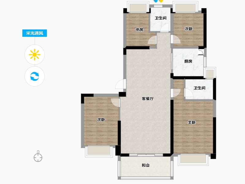 江西省-九江市-碧桂园江州府-116.40-户型库-采光通风