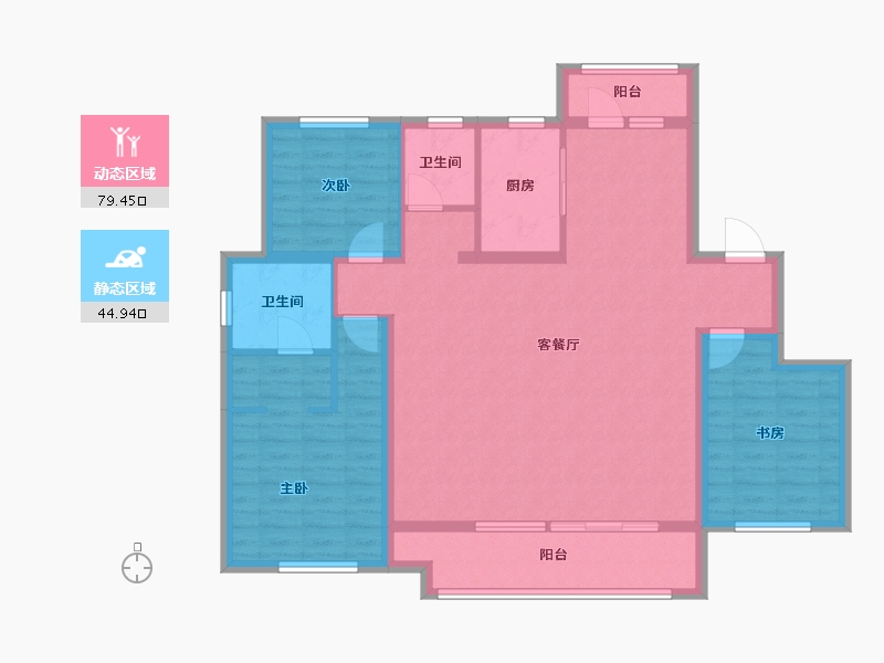 河南省-焦作市-修武建业・森林半岛-111.81-户型库-动静分区