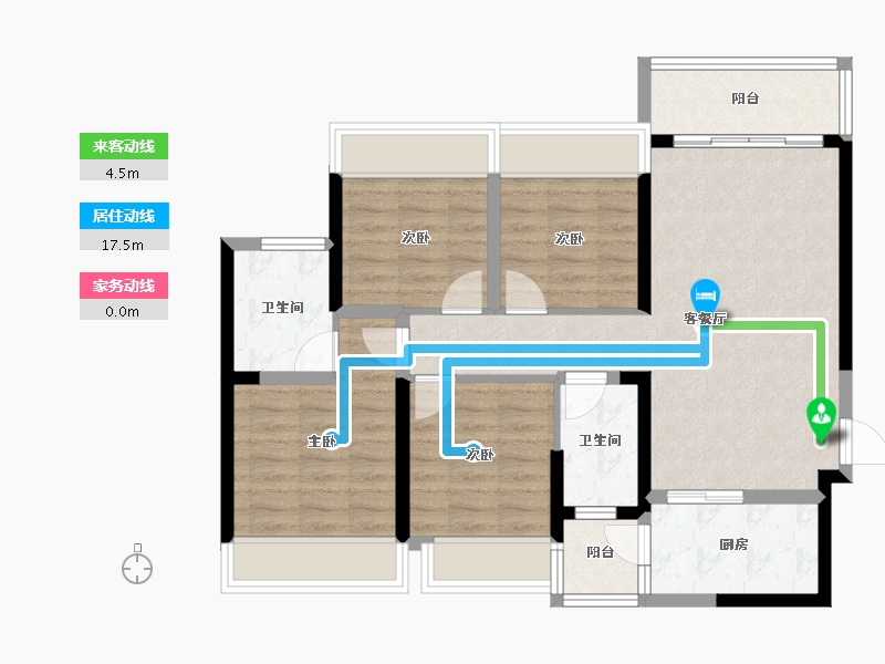 广西壮族自治区-柳州市-金科星辰-85.41-户型库-动静线