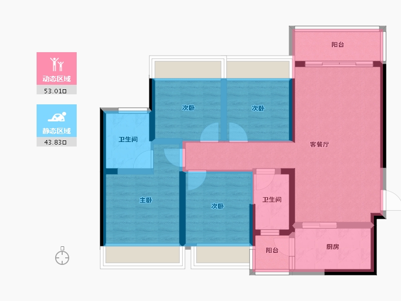 广西壮族自治区-柳州市-金科星辰-85.41-户型库-动静分区