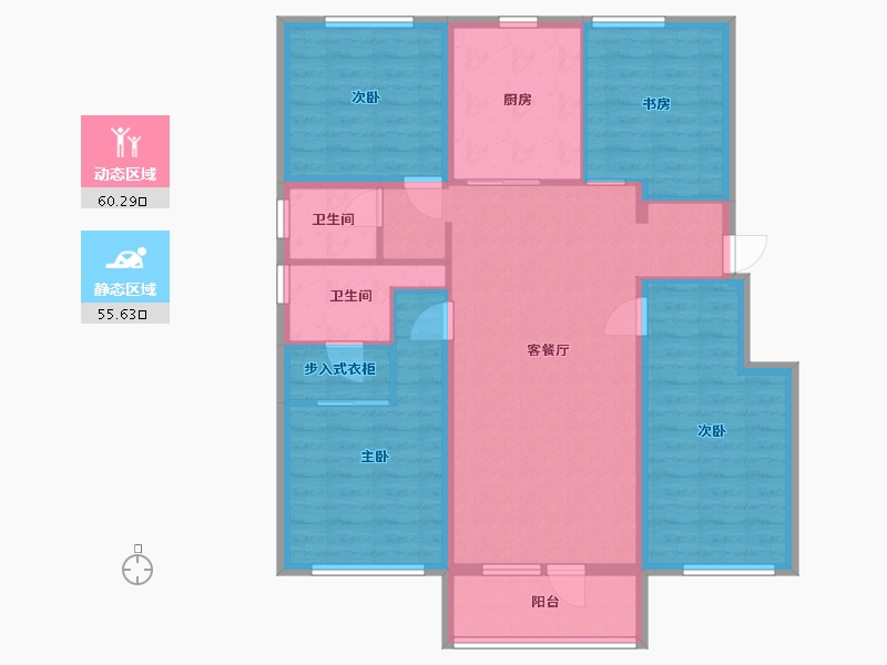 辽宁省-沈阳市-中南旭辉·和樾-103.75-户型库-动静分区