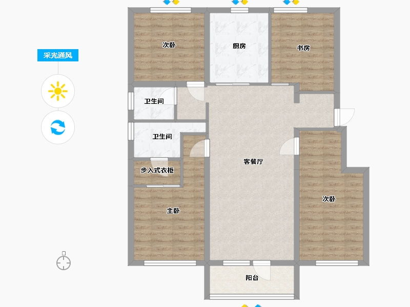 辽宁省-沈阳市-中南旭辉·和樾-103.75-户型库-采光通风