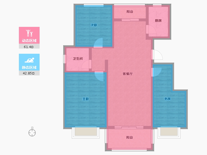 山东省-临沂市-诚德翰林园-92.67-户型库-动静分区