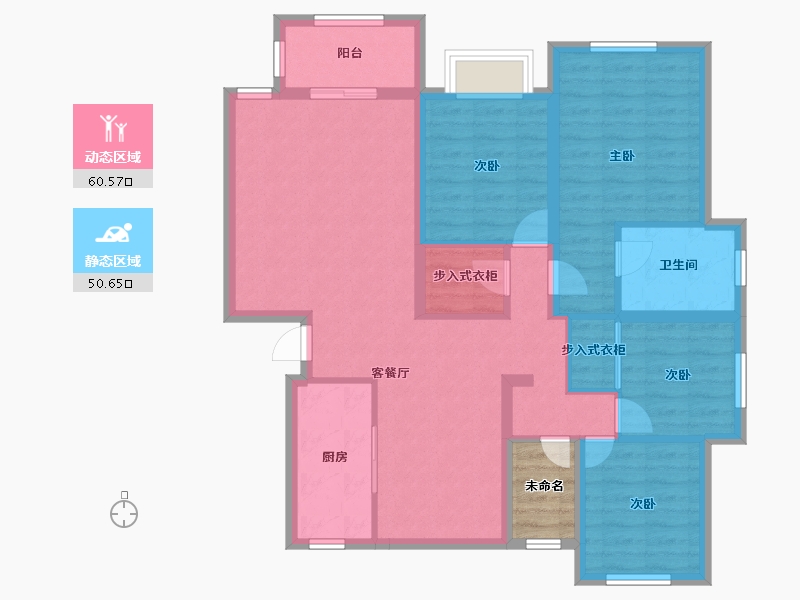 浙江省-杭州市-一江春水-102.42-户型库-动静分区